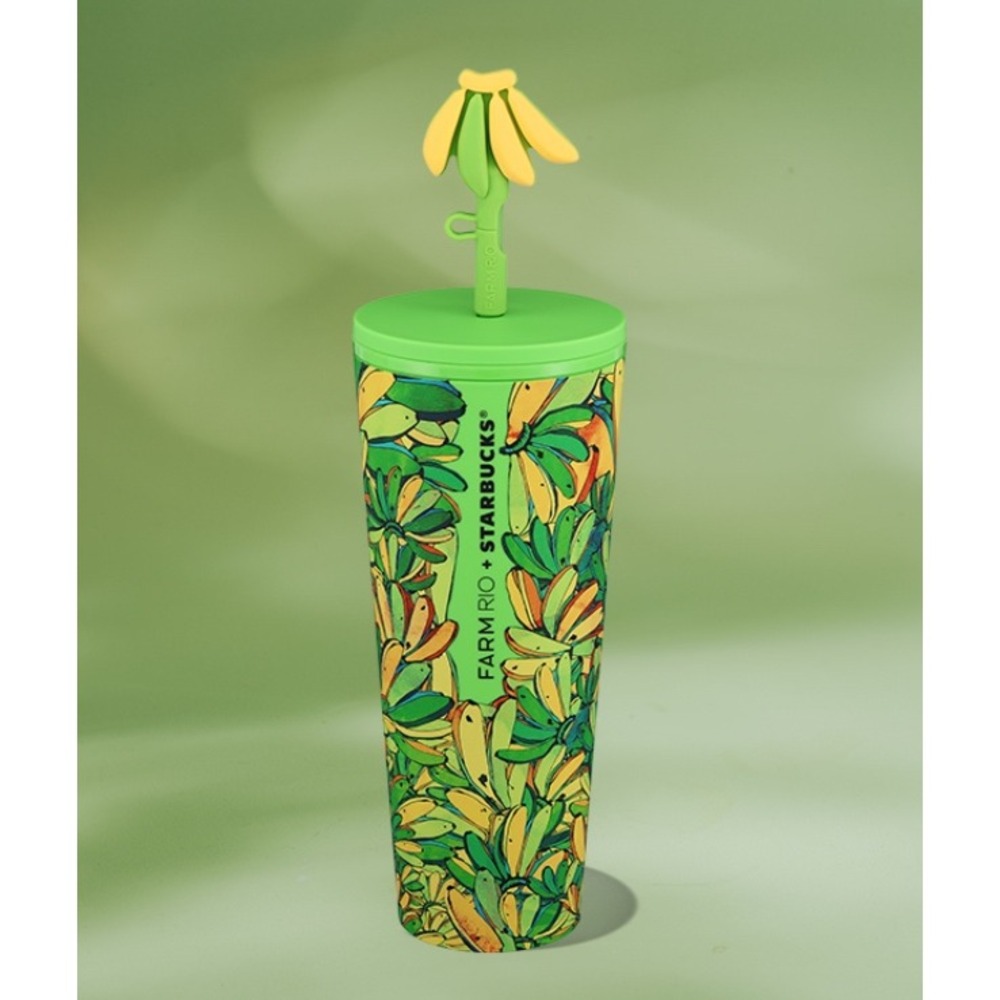 NEW Starbucks+FARM Rio Board Banana *LIMITED EDITION* Tumbler with Straw 24 oz